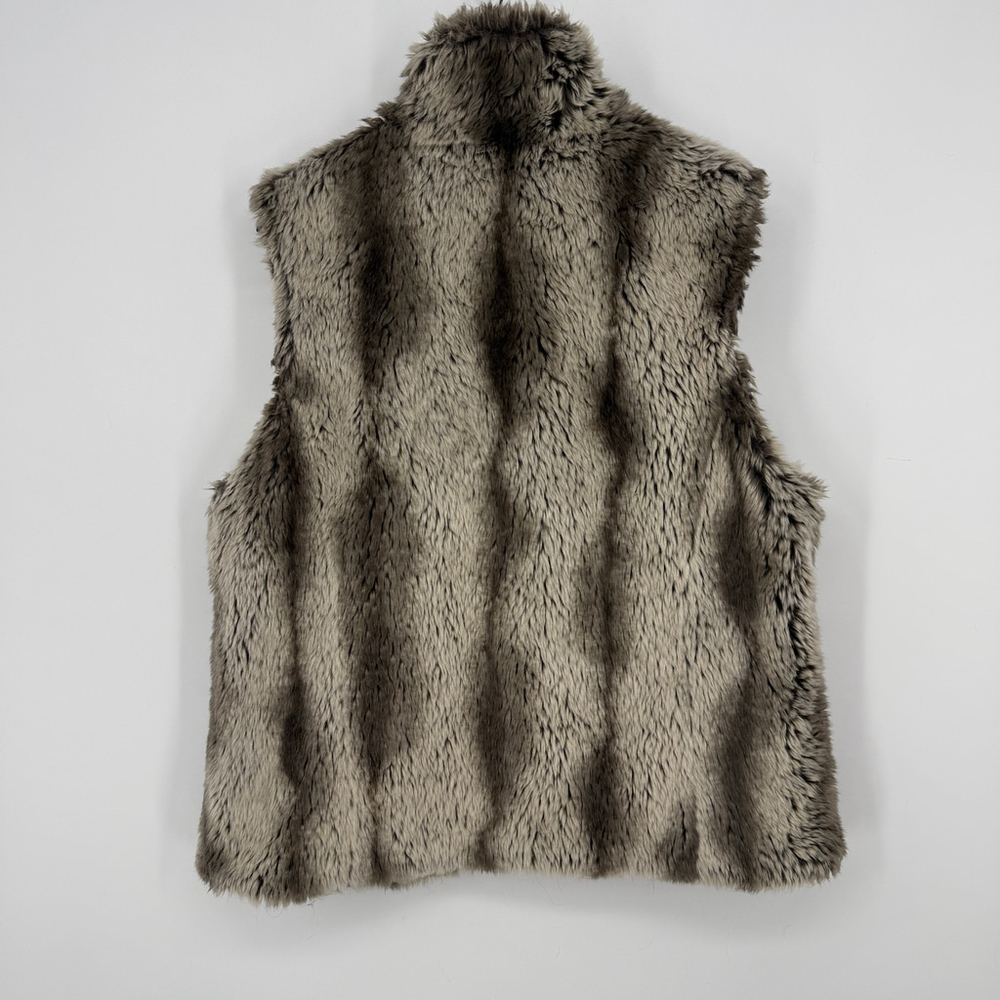 Kristen Blake Faux Fur Reversible Vest Women size XL Brown White - Picture 3 of 15